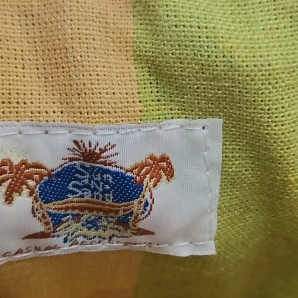 Sun 'N' Sand Bag Woven Rattan Straw & Fabric Beach Drawstring Colorful Purse - Picture 6 of 15